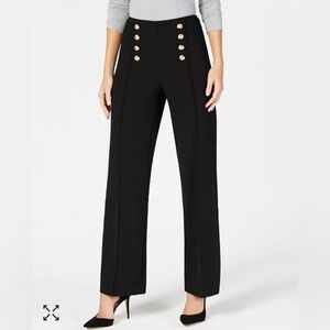INC International Concepts I.N.C. Button Wide-Leg Pants, Created for Macy's